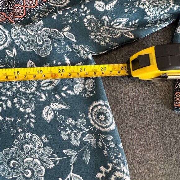 Loft Women's Long Sleeve Boho Style Floral Print Blouse Top Button Cuff, Size M - Picture 7 of 7